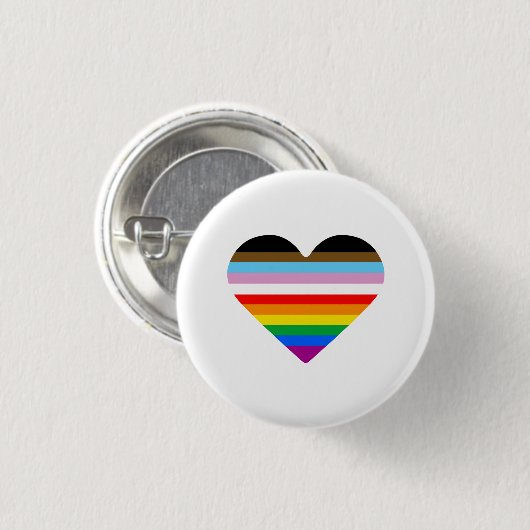 LGBTQ POC Heart Ronde Button 3,2 Cm (Voorkant /achterkant)
