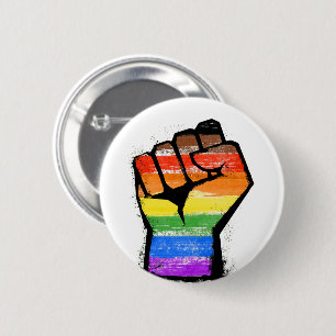 LGBTQ POC Philly Pride Fist Ronde Button 5,7 Cm