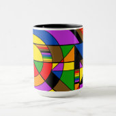 LGBTQ+ POC Rainbow Pride Abstract Geometrisch Mok (Midden)