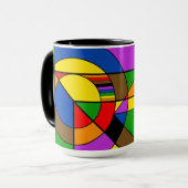 LGBTQ+ POC Rainbow Pride Abstract Geometrisch Mok (Voorkant links)
