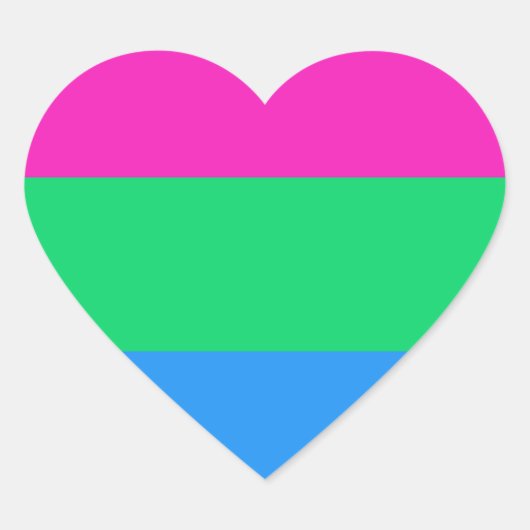 LGBTQ Polysexual Pride vlag Hart Sticker (Voorkant)