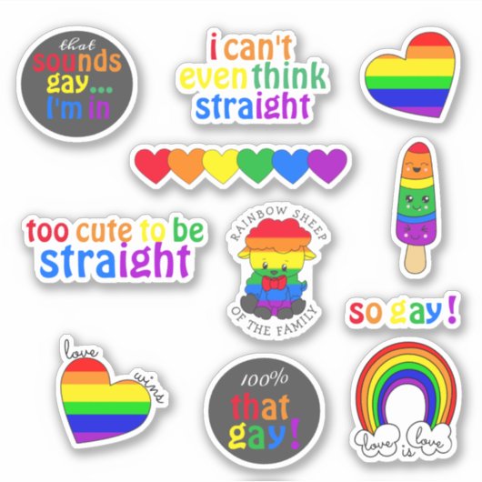 LGBTQ Pride Aangepast-Besnoeiing Vinyl Stickers (Voorkant)