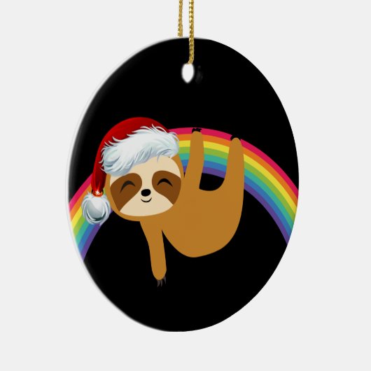 Lgbtq Pride Christmas Sloth Keramisch Ornament (Rechts)
