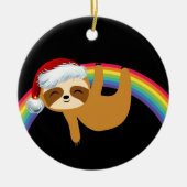 Lgbtq Pride Christmas Sloth Keramisch Ornament (Voorkant)