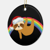 Lgbtq Pride Christmas Sloth Keramisch Ornament (Links)