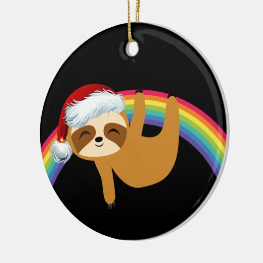 Lgbtq Pride Christmas Sloth Keramisch Ornament (Links)