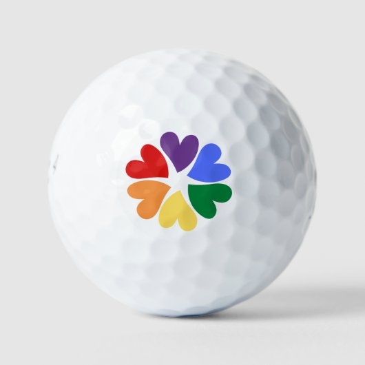 LGBTQ PRIDE Circle of Hearts golfballen (Voorkant)