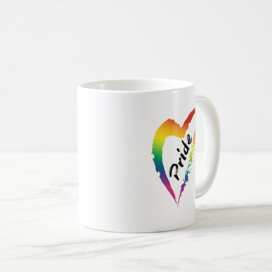 LGBTQ Pride Coffee Mok Rainbow Heart (Voorkant rechts)