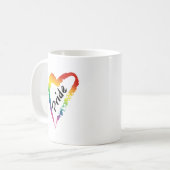 LGBTQ Pride Coffee Mok Rainbow Heart (Voorkant links)