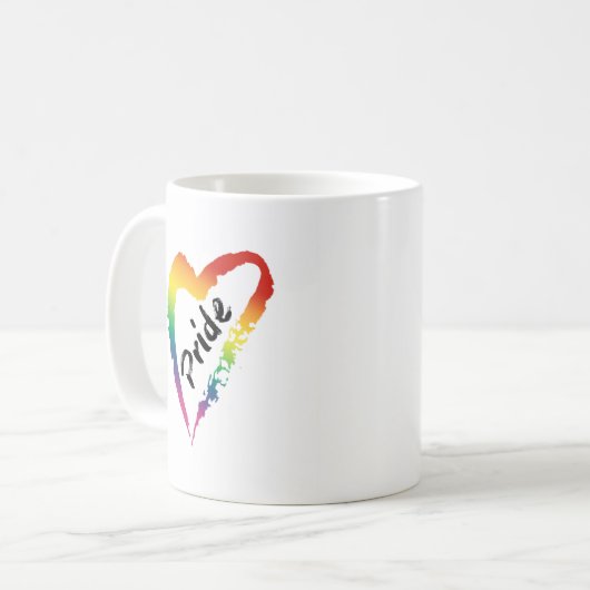 LGBTQ Pride Coffee Mok Rainbow Heart (Voorkant links)