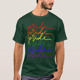LGBTQ Pride Cursive Rainbow  T-shirt