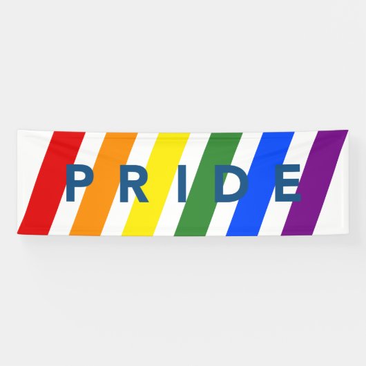 LGBTQ PRIDE Diagonal Rainbow Stripes Banner (Horizontaal)