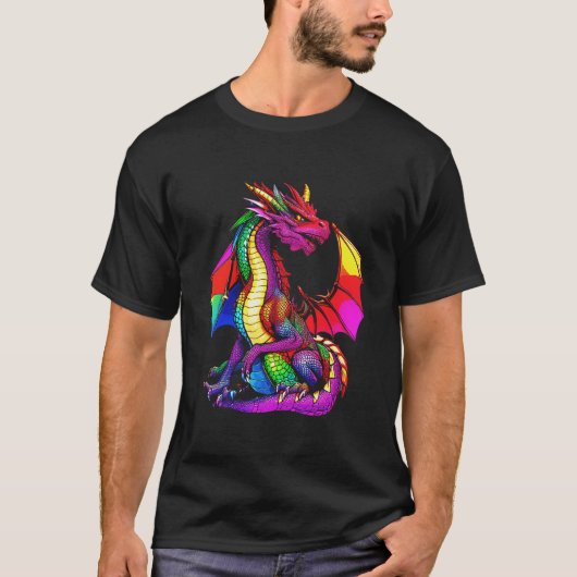 LGBTQ+ Pride Dragon T-shirt (Voorkant)