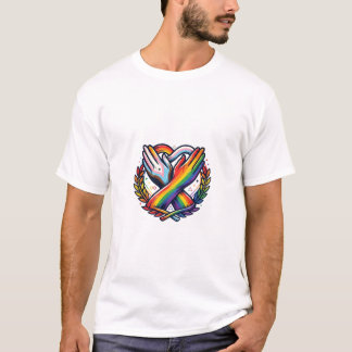 LGBTQ Pride en Neurodiversiteit Eenheid Handen Gra T-shirt
