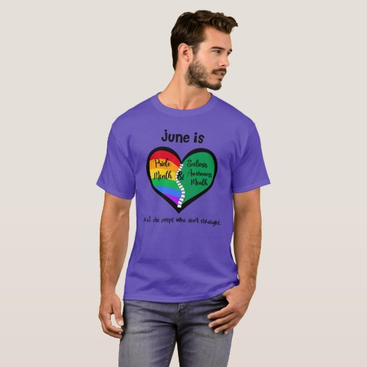 LGBTQ+ Pride en Scoliosis T-Shirt is niet recht (Voorkant volledig)
