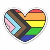 LGBTQ+ Pride en steun Rainbow Heart Sticker (Voorkant)