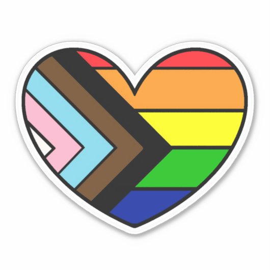 LGBTQ+ Pride en steun Rainbow Heart Sticker (Voorkant)