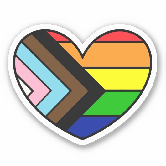 LGBTQ+ Pride en steun Rainbow Heart Sticker (Voorkant)