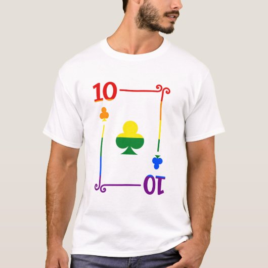 LGBTQ Pride Flag die Kaarten speelt Tien Kaart 10  T-shirt (Voorkant)