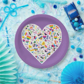 LGBTQ+ Pride Flag Hearts gecombineerd Papieren Bordje (Feest)