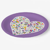 LGBTQ+ Pride Flag Hearts gecombineerd Papieren Bordje (Gekanteld)
