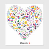 LGBTQ+ Pride Flag Hearts gecombineerd Sticker (Vel)