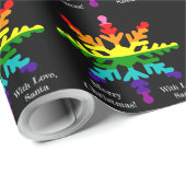 LGBTQ Pride Flag LGBTQ in kerstsnowflake Cadeaupapier (Rol Hoek)