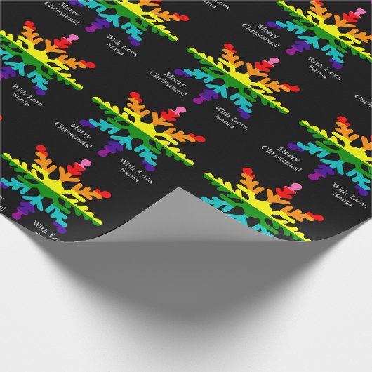 LGBTQ Pride Flag LGBTQ in kerstsnowflake Cadeaupapier (Hoek)