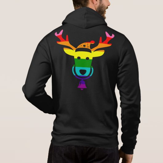 LGBTQ Pride Flag Rainbow Funny kerstrender Hoodie (Achterkant)