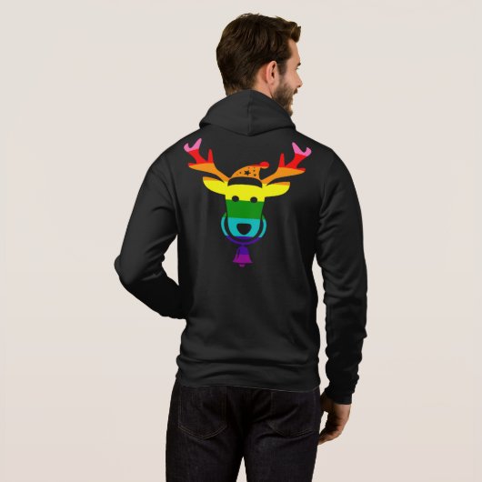 LGBTQ Pride Flag Rainbow Funny kerstrender Hoodie (Achterkant volledig)