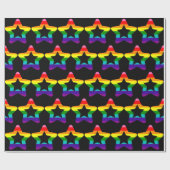 LGBTQ Pride Flag Rainbow kerstster Cadeaupapier (Vlak)