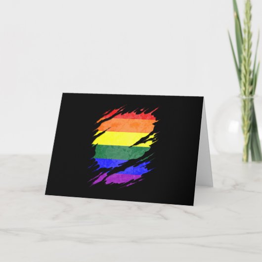LGBTQ Pride Flag Ripped onthullen Kaart (Voorkant)