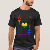 LGBTQ Pride Flag Speelkaarten Ace Kaart Ace Harten T-shirt (Voorkant)