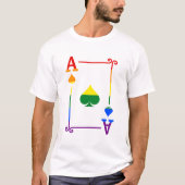 LGBTQ Pride Flag Speelkaarten Ace Kaart Ace Schopp T-shirt (Voorkant)