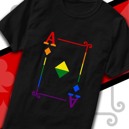 LGBTQ Pride Flag Speelkaarten Ace Kaart Diamonds T-shirt