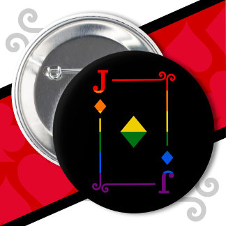 LGBTQ Pride Flag Speelkaarten Jack Kaart Diamonds Ronde Button 5,7 Cm
