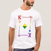 LGBTQ Pride Flag Speelkaarten King Kaart Diamonds T-shirt (Voorkant)