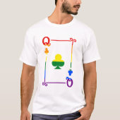 LGBTQ Pride Flag Speelkaarten Queen Kaart Clubs T-shirt (Voorkant)