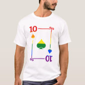 LGBTQ Pride Flag Speelkaarten Tien Kaart 10 Schopp T-shirt (Voorkant)
