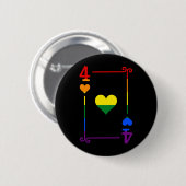 LGBTQ Pride Flag Speelkaarten Vier Kaart 4 Harten Ronde Button 5,7 Cm (Voorkant /achterkant)