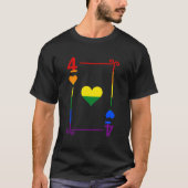 LGBTQ Pride Flag Speelkaarten Vier Kaart 4 Harten T-shirt (Voorkant)