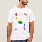LGBTQ Pride Flag Speelkaarten Vier Kaart 4 Schoppe T-shirt (Voorkant)