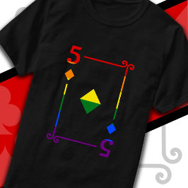 LGBTQ Pride Flag Speelkaarten Vijf Kaart 5 Diamond T-shirt
