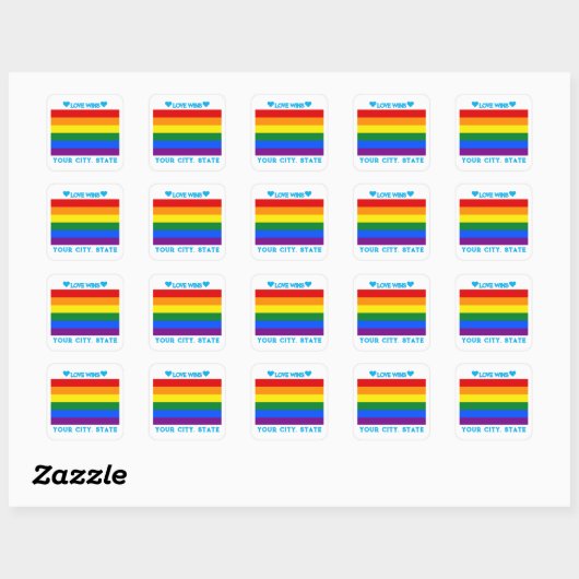 LGBTQ Pride Flag Vierkante Sticker (Vel)
