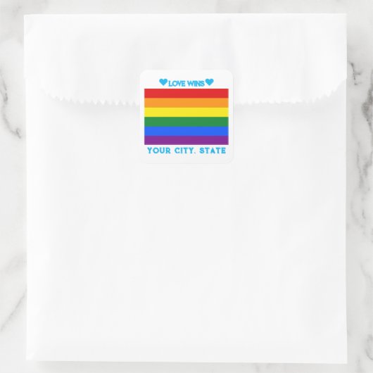 LGBTQ Pride Flag Vierkante Sticker (Tas)