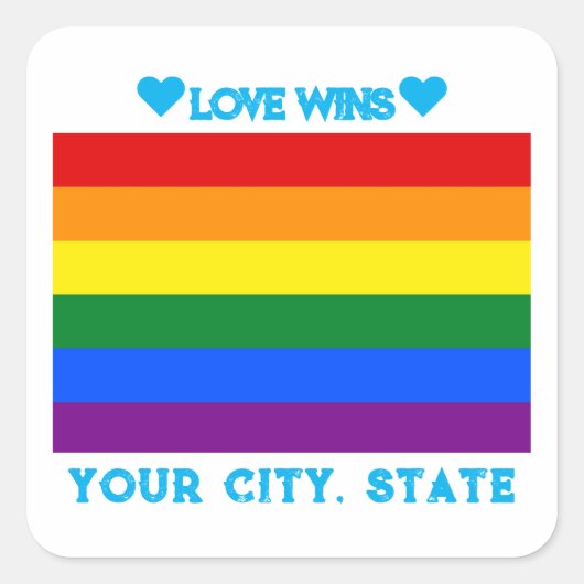 LGBTQ Pride Flag Vierkante Sticker (Voorkant)