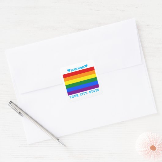 LGBTQ Pride Flag Vierkante Sticker (Envelop)