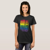 Lgbtq Pride Gay Equality Rainbow American Flag Lov T-shirt (Voorkant volledig)