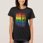 Lgbtq Pride Gay Equality Rainbow American Flag Lov T-shirt (Voorkant)
