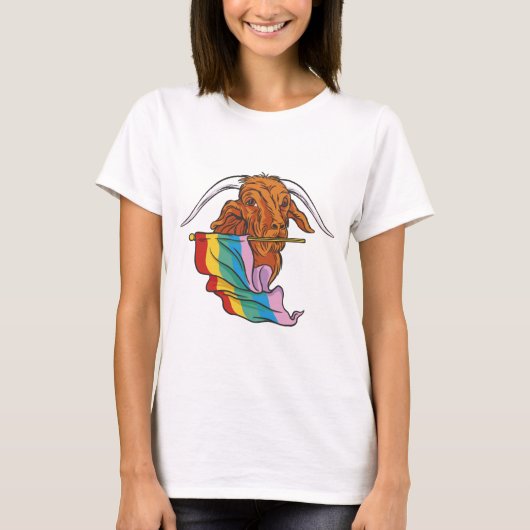 LGBTQ Pride Geit met Regenboog Vlag T-shirt (Voorkant)